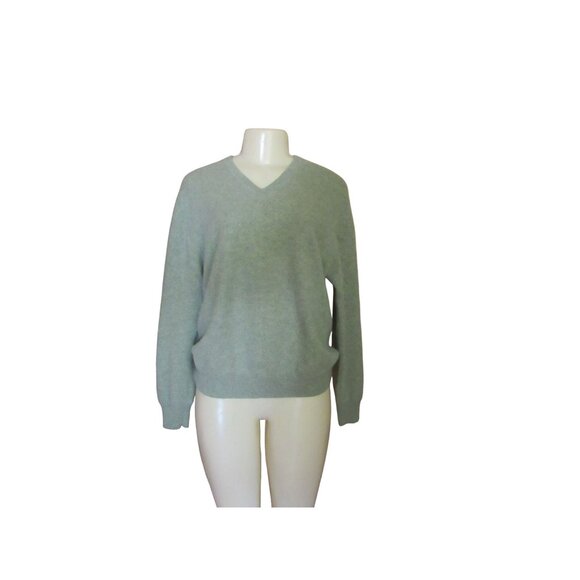 Jos A. Bank Executive Collection Mens Medium Gray Cashmere V-Neck Sweater - Picture 2 of 5